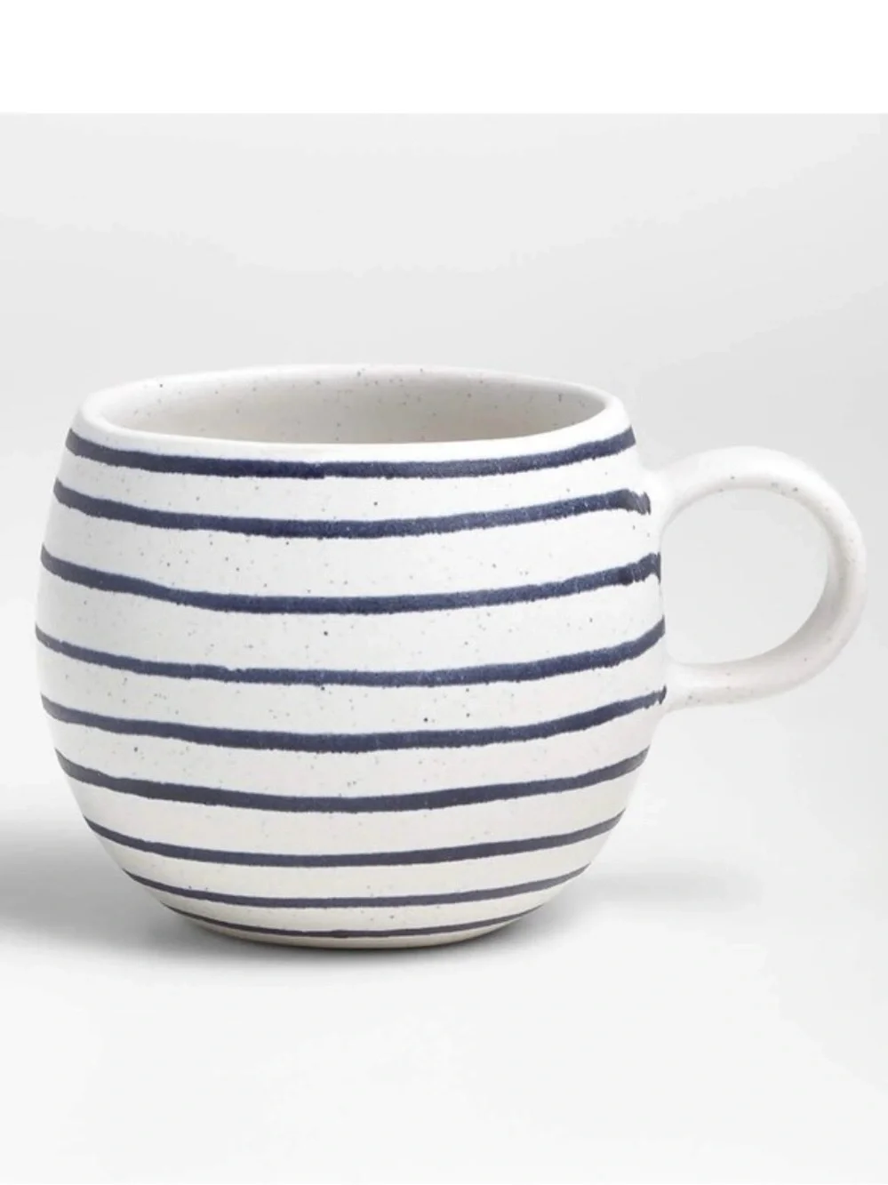 New! Crate&Barrel Lina 16-oz. Matte Blue Stripe Mug